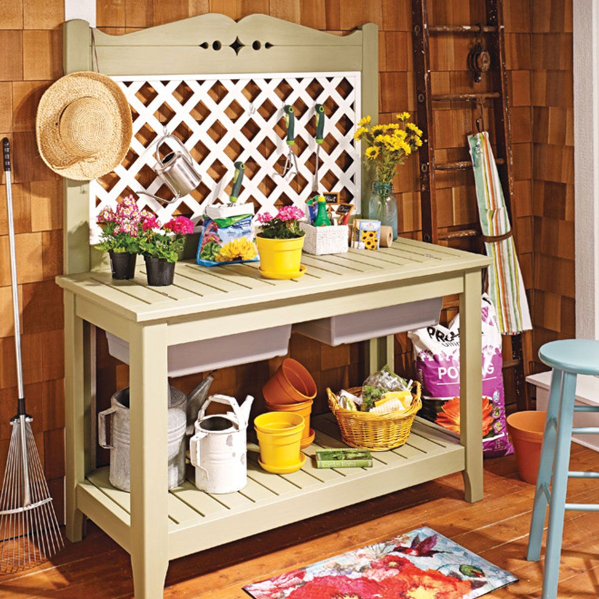 Woodsmith Magazine Garden Potting Bench Plans Woodpeckers