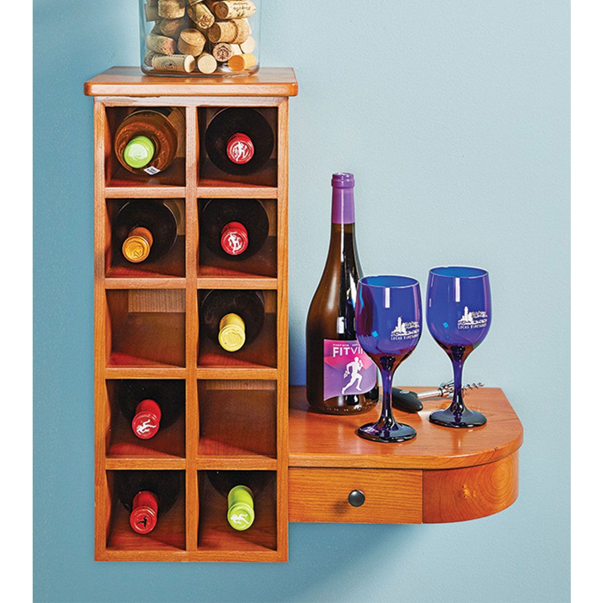 Woodsmith Wall-Hung Wine Rack Standard Plan Premium Shop Drawings