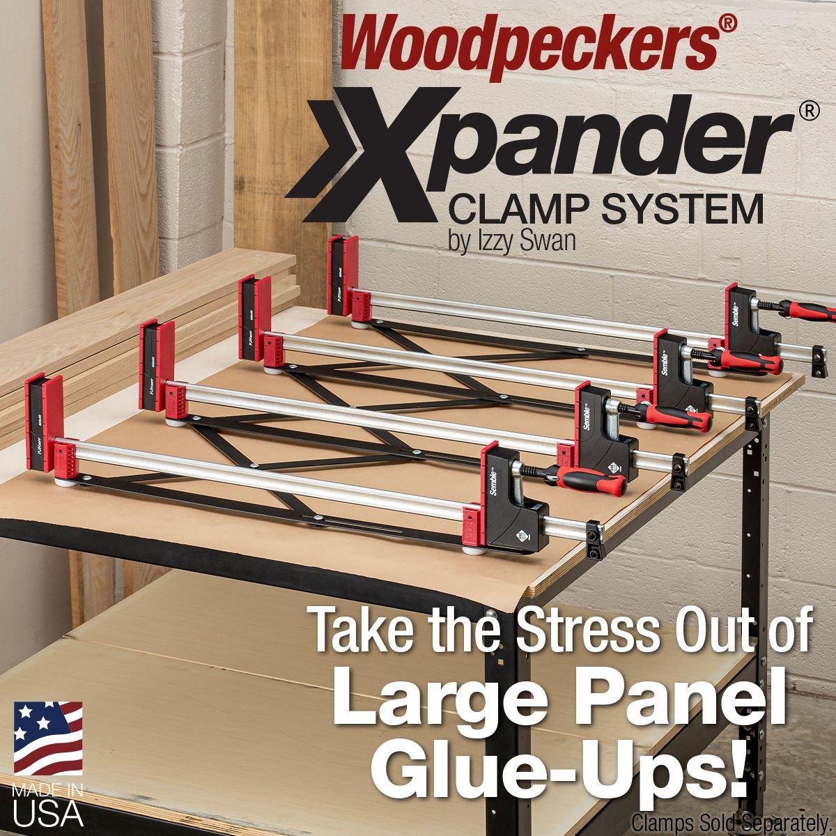 Woodpeckers Xpander Clamp System for Panel Glue-Ups