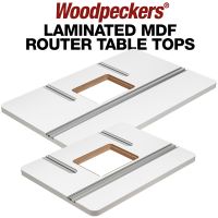 Woodpeckers Laminated MDF Router Table tops have accessory tracks and sized to fit the SF-PRO Fence and any of our QuickLift Router Lifts