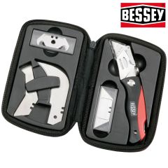 BESSEY Folding Utility Knife Set with 19 Blades & Zippered Case