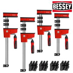 BESSEY K-Body REVO Parallel Clamp Set: (2) 24-in, (2) 40-in, and Clamping Blocks