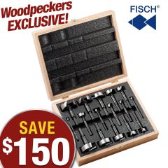 Fisch Black Shark Forstner Bits, 16-Piece Set with Wood Case