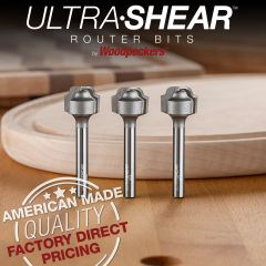 New Ultra-Shear Carbide Tipped Juice Groove Bits in 1/8", 5/32", and 3/16" radius