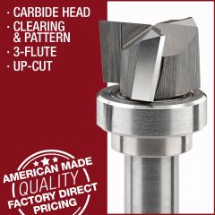 carbide head clearing and pattern 3 flute upcut router bit