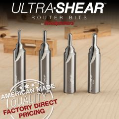 solid Carbide Countersink Slotting Bits in sizes for #6, #8, #10 and #12 wood screws.