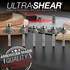 Ultra-Shear Carbide-Tipped 3-Flute Roundover Bits