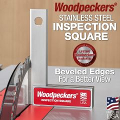 Inspection Square checking blade angle on table saw. 
