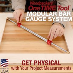 Modular Bar Gauge measuring diagonals in assembled picture frame.