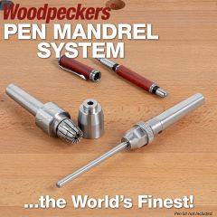 Pen Mandrel System sitting on table with a finished pen.