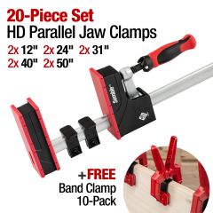 HD Parallel Jaw 20-Pc Clamp Set
