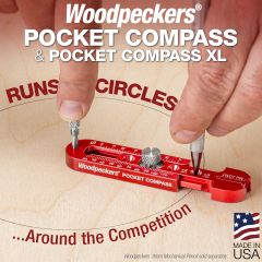 Standard and XL Pocket Compass shown on board with XL in use.
t Compass extended range pencil sockets.