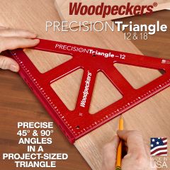 Marking a board square with an 18" Precision Triangle.
