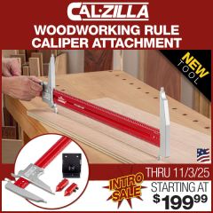 Cal-ZILLA measuring the diameter of a patio table.  
