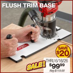Two Flush Trim Bases. One with 1-1/2 hp router and one with compact trim router.
