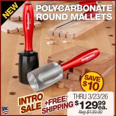 Black and clear Polycarbonate Malles with dovetails and chisels in background.
