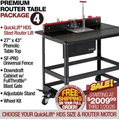 router table package 4 with quicklift hds