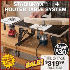 StabilMaxRT+ router table with Bosch 1617EVS router.  
