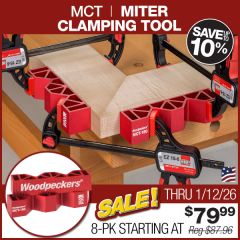 Miter Clamping Tools being installed on frame sections with 2 corners complete.
