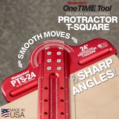 Laser-engraved angle scale is factory calibrated for pinpoint accuracy.
