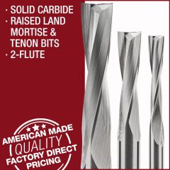 Solid Carbide Raised Land Mortise and Tenon Bits Alt Text