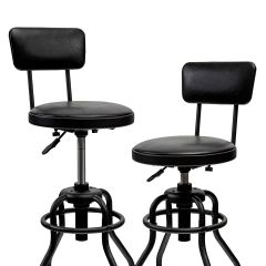 Stool seat adjusts from 29" up to 34" in height.
