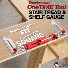Stair Tread and Shelf Gauge shown on plywood stock