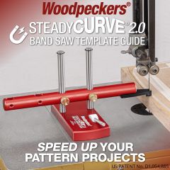 Model removing SteadyCurve 2.0 from band saw table with one lever.