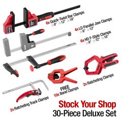 Stock Your Shop 30-Pc Clamp Set