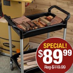 This handy Tub Cart is the perfect companion to any shop. Quickly and smoothly transport material or tools in your workspace while keeping them easily organized. 