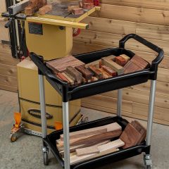 This handy Tub Cart is the perfect companion to any shop. Quickly and smoothly transport material or tools in your workspace while keeping them easily organized. 