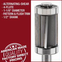 4-Flute Alternating-Shear Pattern and Flush Trim Bits 