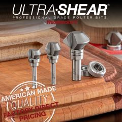 Ultra-Shear V-Groove Finger Grip Bits with Ball Bearing Pilots