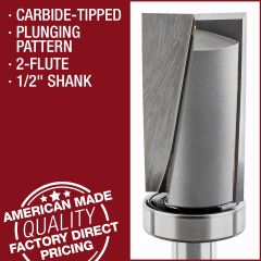 carbide tipped plunging pattern router bits