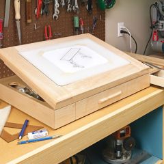 Woodsmith Lighted & Adjustable Drawing Table Standard Plan & Premium Shop Drawings