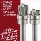compact shallow pattern router bit