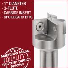 1 inch diameter 3 flute carbide insert spoilboard bits