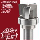 carbide head clearing and pattern 3 flute upcut router bit