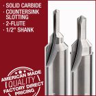countersink slotting 2 flute router bits