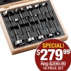ON SALE: Fisch Black Shark Forstner Bits, 16-Piece Set with Wood Case