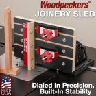 Joinery Sled on router table with sliding dovetail.
