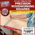 Stainless Steel Woodworking Squares - 2616SS and 1812SS