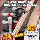 Back side of SF-PRO Universal with operator adjusting fence position.