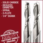 solid carbide reduced diameter spiral 2 flute quarter inch shank router bit