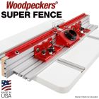 Super Fence mounted to router table, rear view.