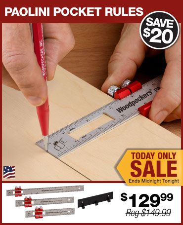 Paolini Pocket Rules | Woodworking Ruler with Sliding Stop