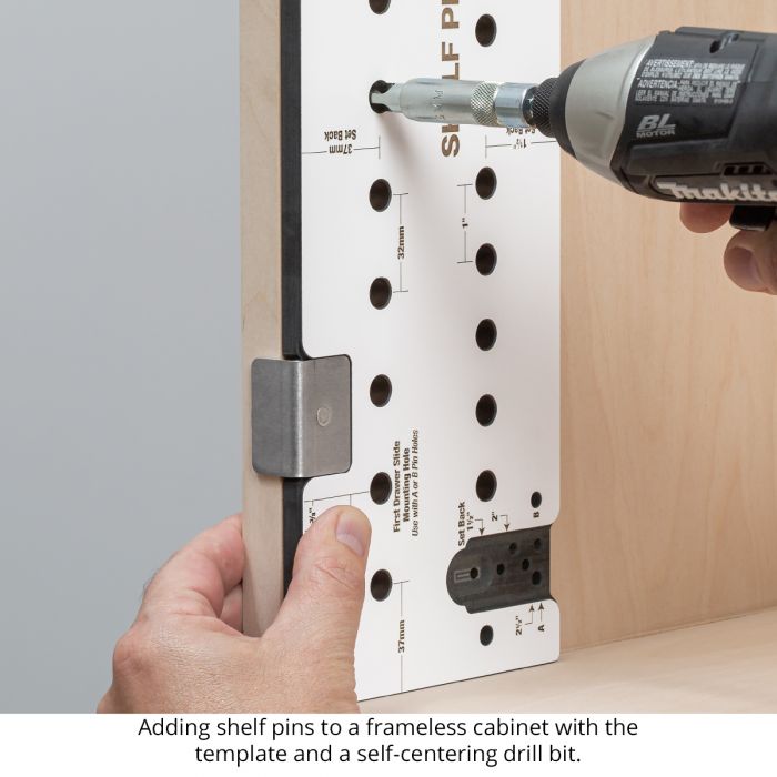 Woodpeckers Shelf Pin & Drawer Slide Template hét 32 mm gatenrij systeem | SPT2