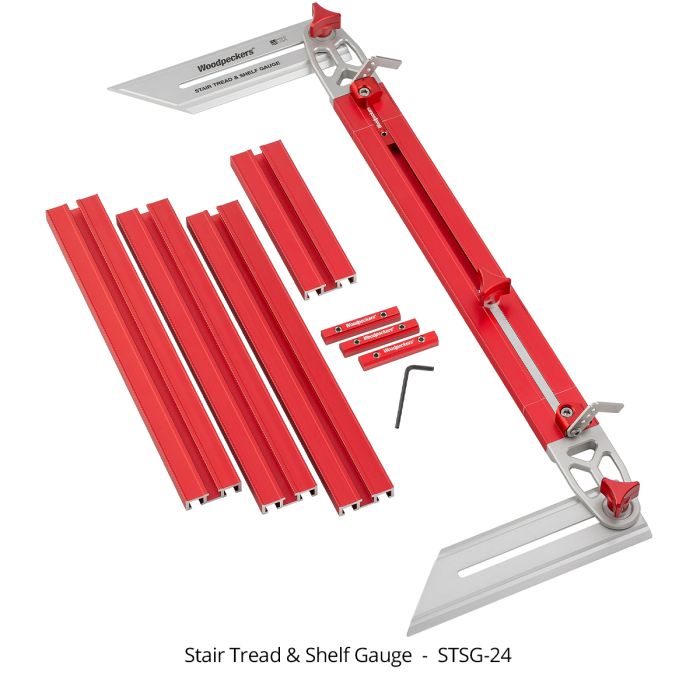 Stair Tread Gauge Tool - Adjustable Template For Measuring Stairs, Shelves, & Trim (11"-60" Range)