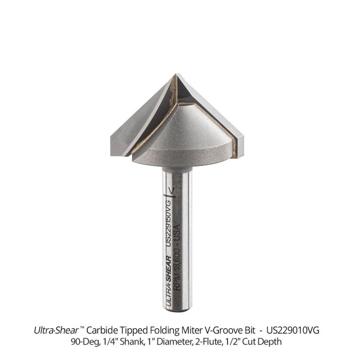 Miter Fold V Groove Router Bits | Carbide-Tipped