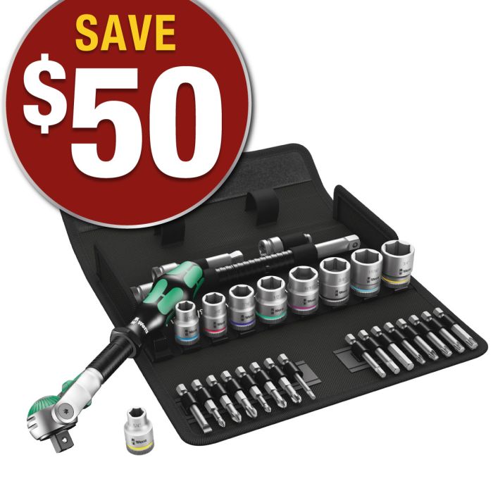 Wera Zyklop 28pc Imperial Speed Ratchet Set | Woodpeckers